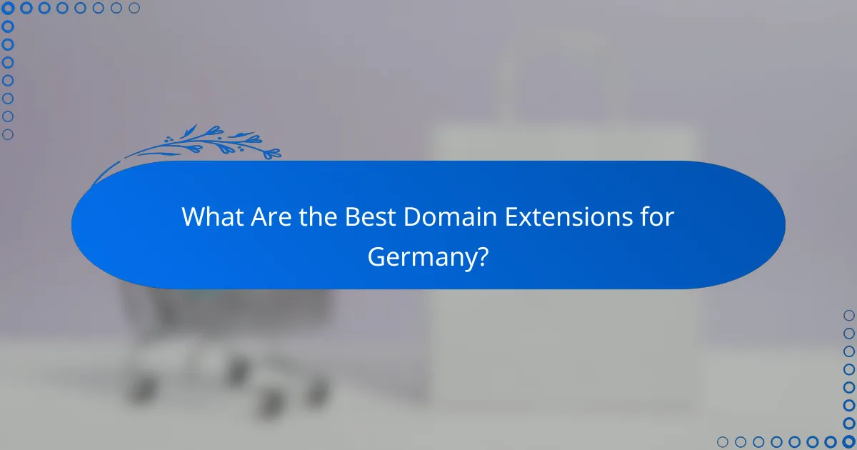 What Are the Best Domain Extensions for Germany?