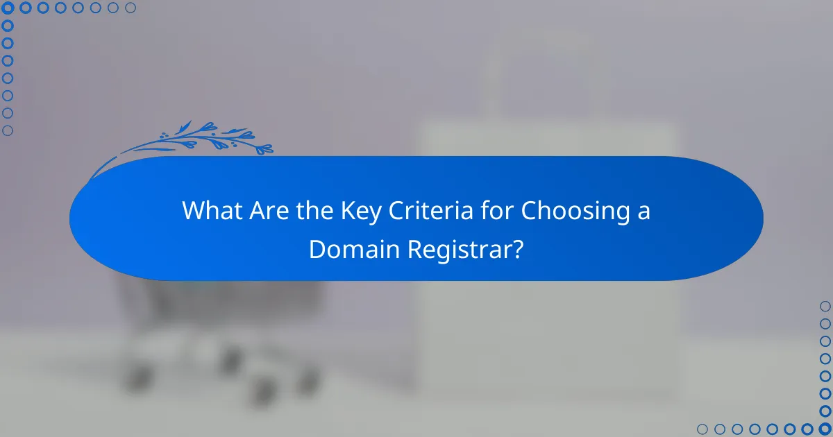 What Are the Key Criteria for Choosing a Domain Registrar?